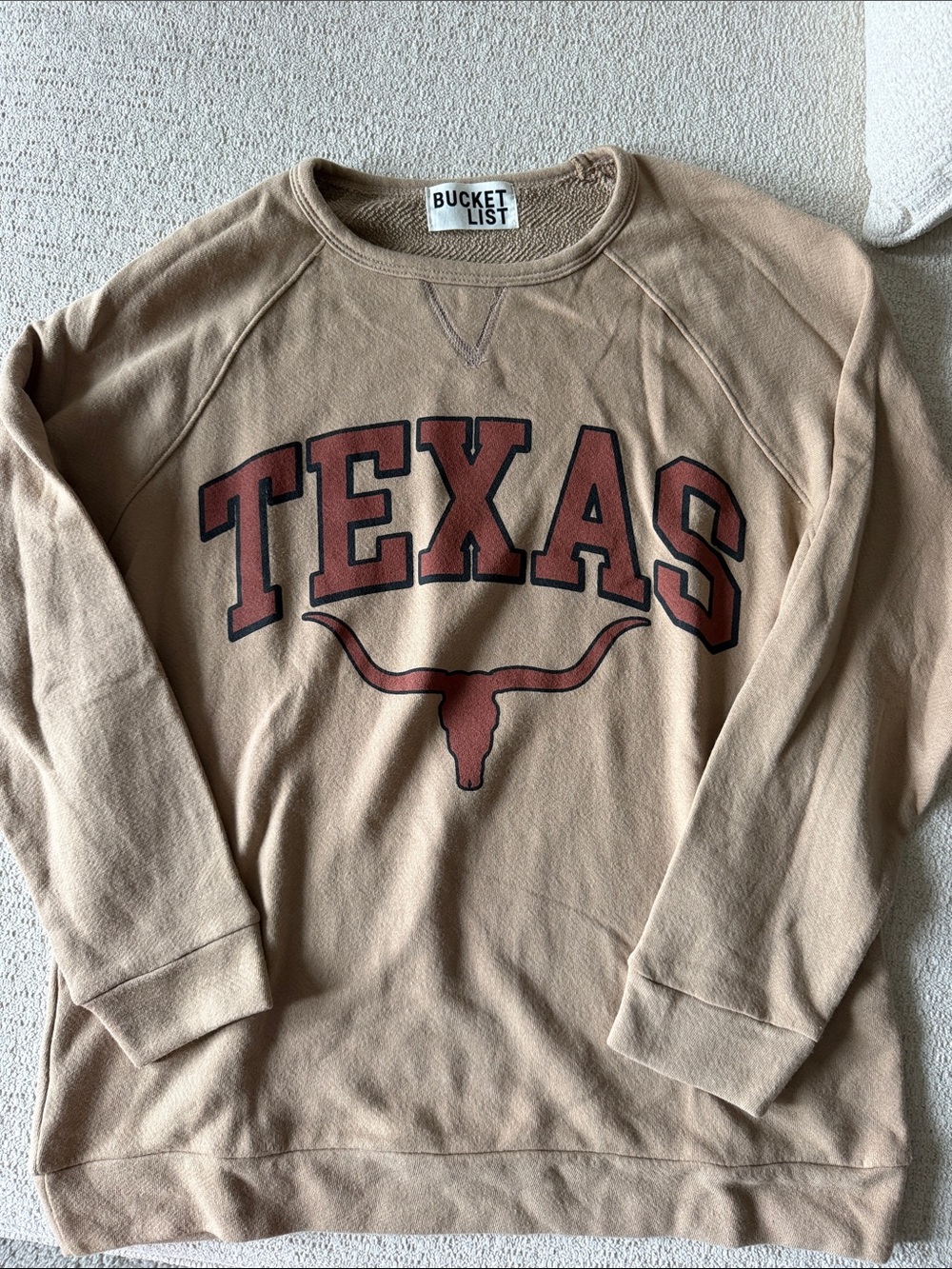 BUCKETLIST Texas Logo Sweatshirt - Tan